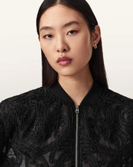 Jade Embroidered Bomber Jacket