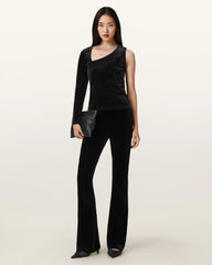 Ari Asymmetric Velvet Top