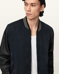 Taishi Leather Varsity Bomber Jacket