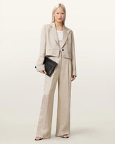 Helena Tailored Wide Leg Linen Blend Pants