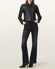 Dalby Slim Fit Leather Biker Jacket