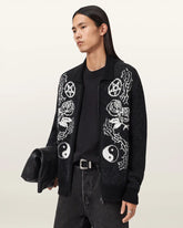 Warner Jacquard Wool Cardigan