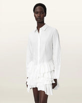Kristi Ruffle Cotton Shirt Dress