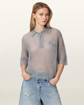 Anabel Pointelle Embroidered Polo T-Shirt