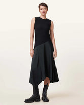 Pia Asymmetric Satin Dress