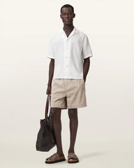 Sepal Short Sleeve Boxy Linen Shirt