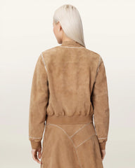 Orten Whipstitch Suede Bomber Jacket