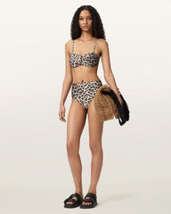Court Strapless Animal Print Bikini Top