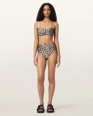 Court Strapless Animal Print Bikini Top