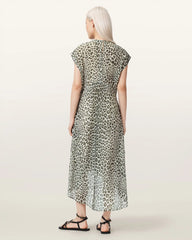 Arwen Relaxed Fit Leopard Print Midi Dress