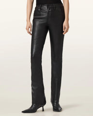 Haldan Leather Bootcut Pants