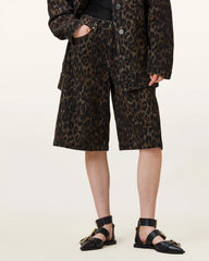 Louie Leopard Print Long Shorts