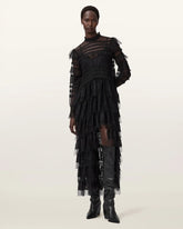 Cavarly Tiered Lace Maxi Dress
