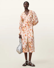 Taylen Floral Print Midi Dress