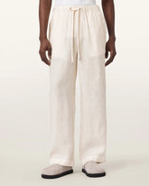 Sharp Straight Leg Linen Pants