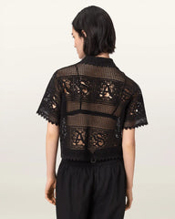 Kyra Crochet Cropped Polo T-Shirt