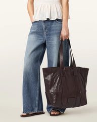 Ares Grain Leather Open Tote Bag