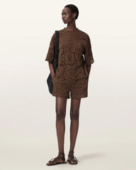 Amelie Mid Rise Relaxed Lace Shorts