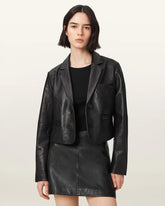 Apton High Waisted Leather Blazer