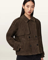 Reya Cropped Suede Mac