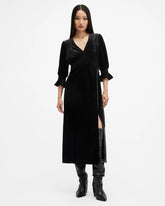 Ani V-Neck Velvet Midi Dress