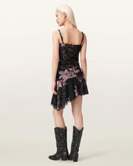 Bea Asymmetric Mesh Mini Dress