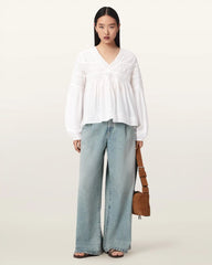 Neneh Long Sleeve Lace Detail Top