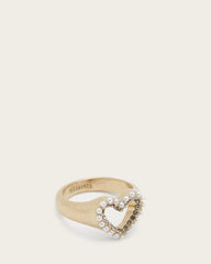 Vida Heart Bead Embellished Signet Ring