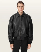 Marco Oversized Leather Bomber Jacket
