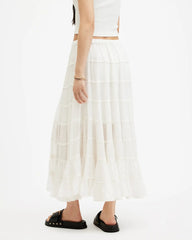 Eva Elasticated Waist Tiered Maxi Skirt