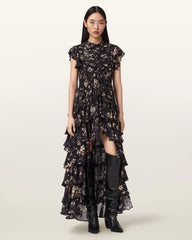 Shaela Floral Frill Maxi Dress