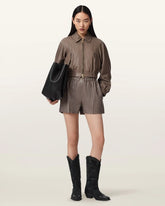 Fran High Rise Leather Shorts