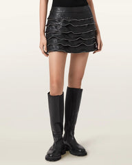 Emara Leather Mini Skirt
