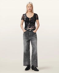 Gabby Slim Fit Floral Mesh Top