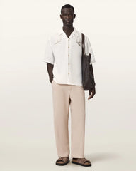 Avia Short Sleeve Embroidered Linen Shirt