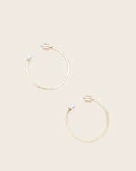 Hazel Pearl Hoop Earrings