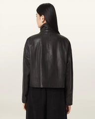 Ryder Funnel Neck Leather Jacket
