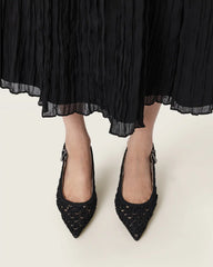 Violet Slingback Pointed Toe Heels