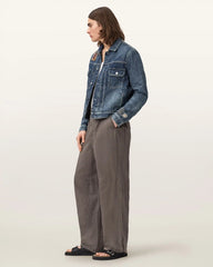 Echo Linen Blend Barrel Leg Pants