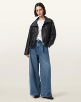 Haze Wide Leg Pleated Jeans