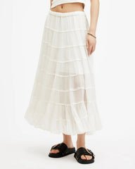 Eva Elasticated Waist Tiered Maxi Skirt