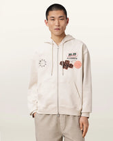 Patcher Zip Up Cotton Hoodie