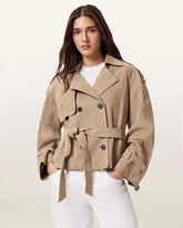 Reed Cropped Suede Trench Coat
