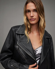 Billie Relaxed Leather Biker Jacket
