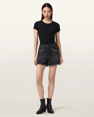 Heidi High Waisted Stud Denim Shorts