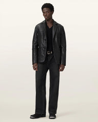 Shadwell Single Breasted Leather Blazer