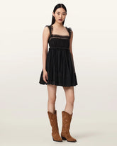 Angela Gathered Frill Mini Dress