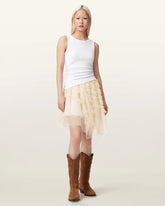 Jayde Ruffled Tulle Mini Skirt