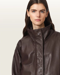 Ryder Funnel Neck Leather Jacket