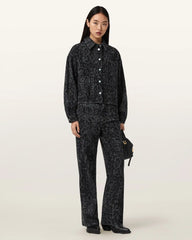 Blake Wide Leg Leopard Print Jeans